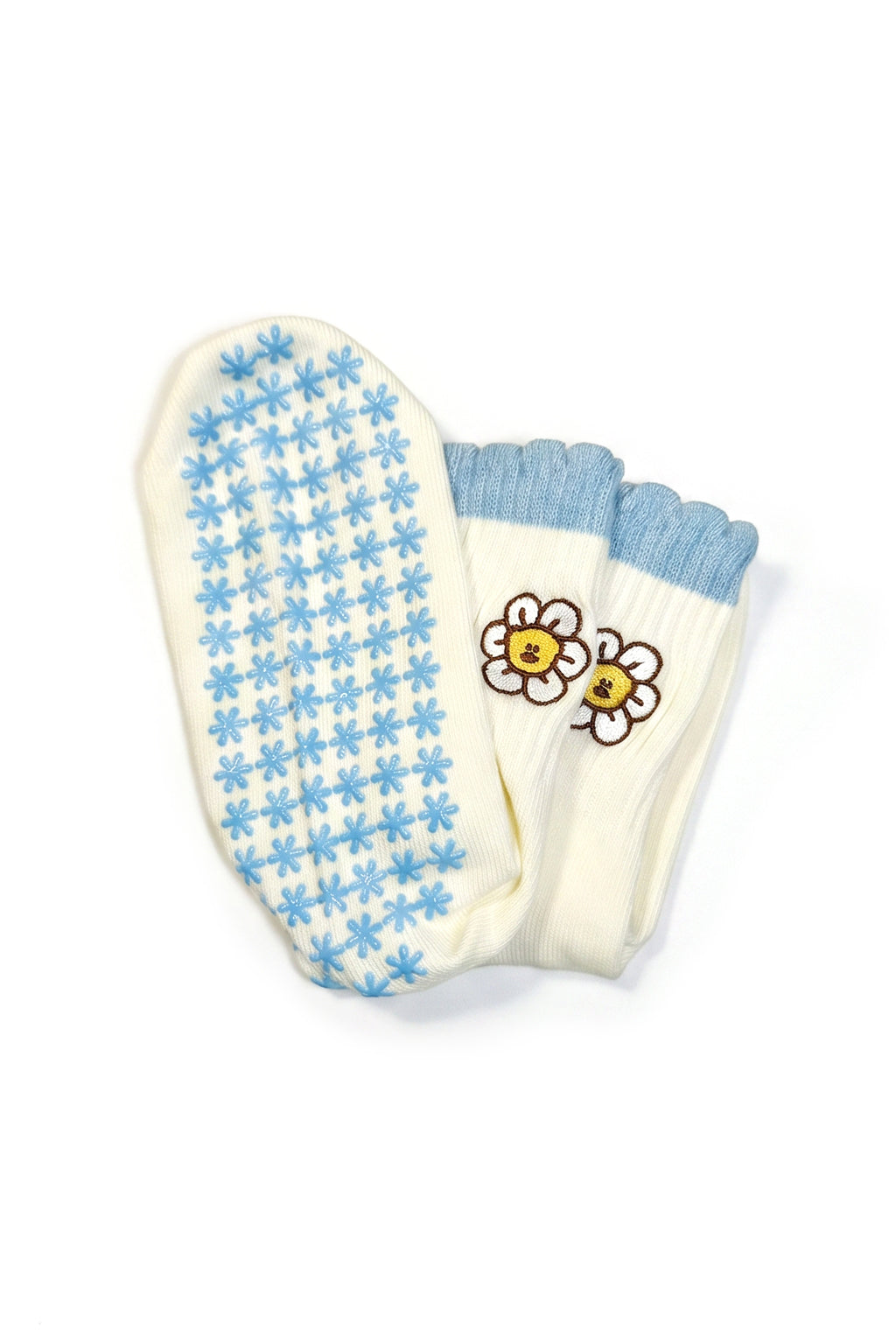 Crew Grip Socks, Sunny Embroidered Blue