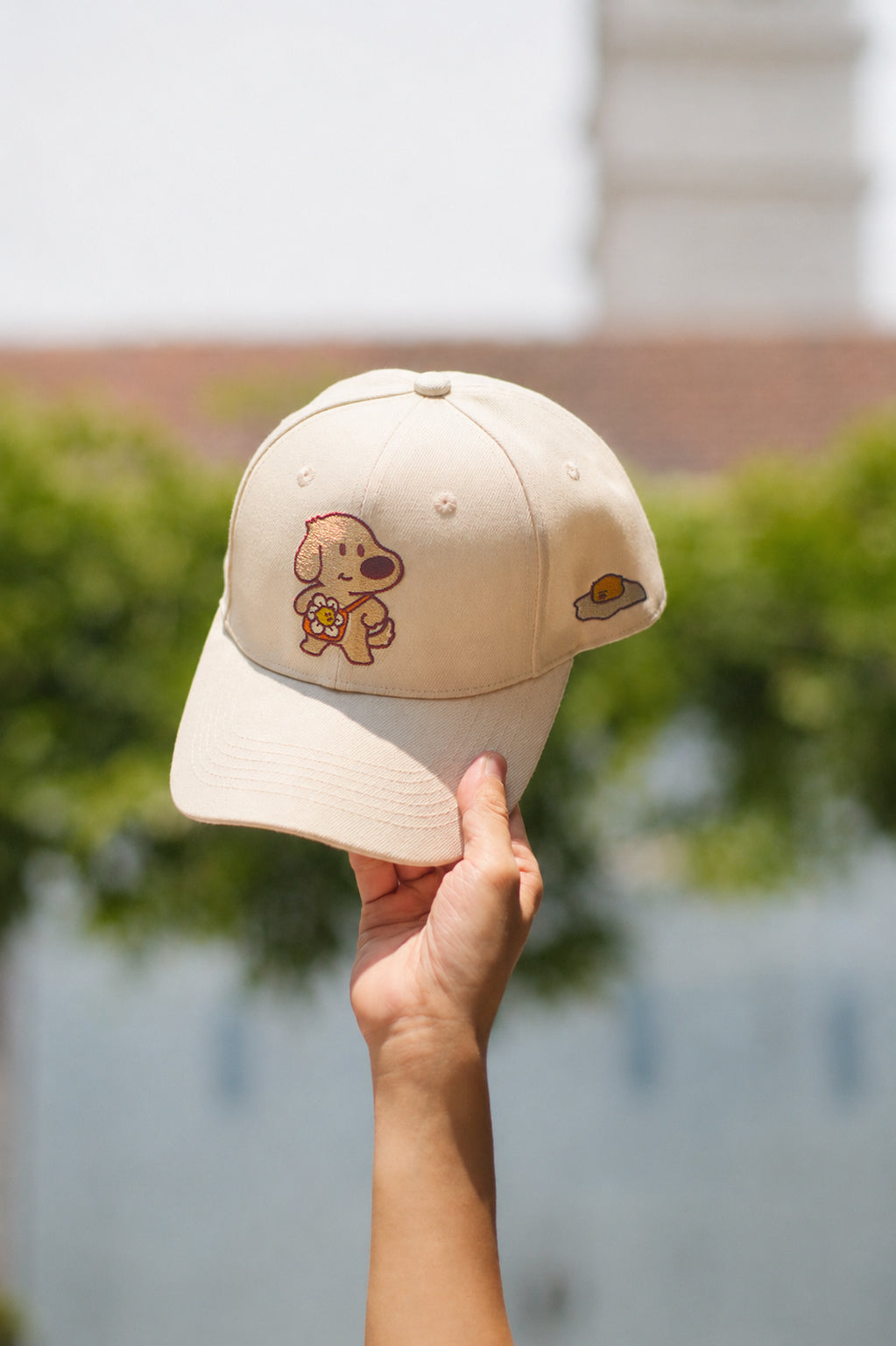 Baobao & Sunny Cream White Embroidered Cap