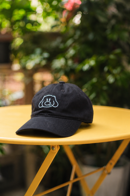 Baobao Black Embroidered Cap
