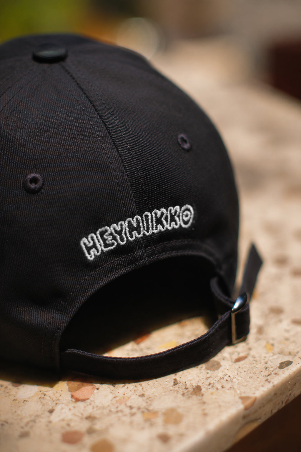 Baobao Black Embroidered Cap