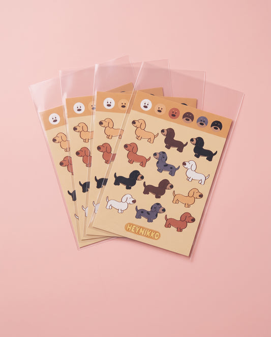 Little Doxies Sticker Sheet | Cute Dachshund Stickers