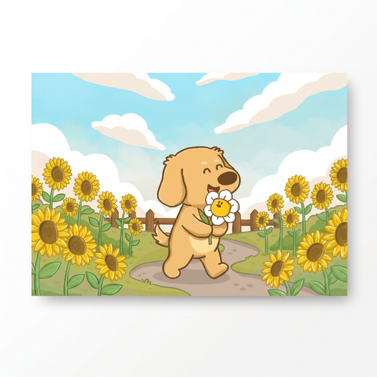 Sunflower Field, A6 Postcard