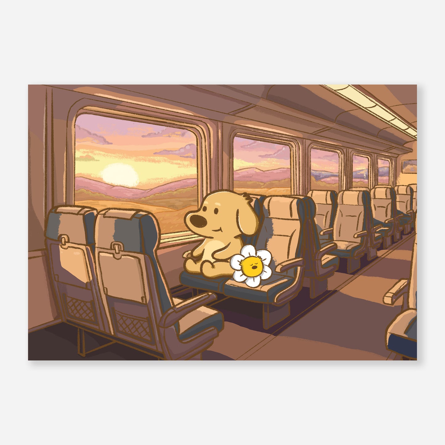 Sunset Ride, A6 Postcard